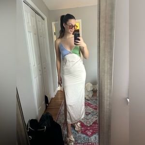 Tri-Colored Cream Dress